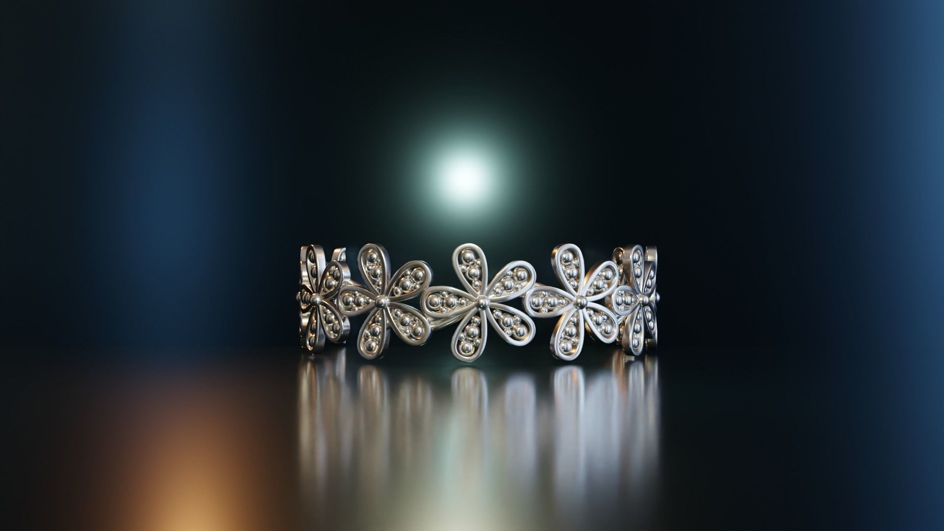 Floral Ring 2 3D print model_3