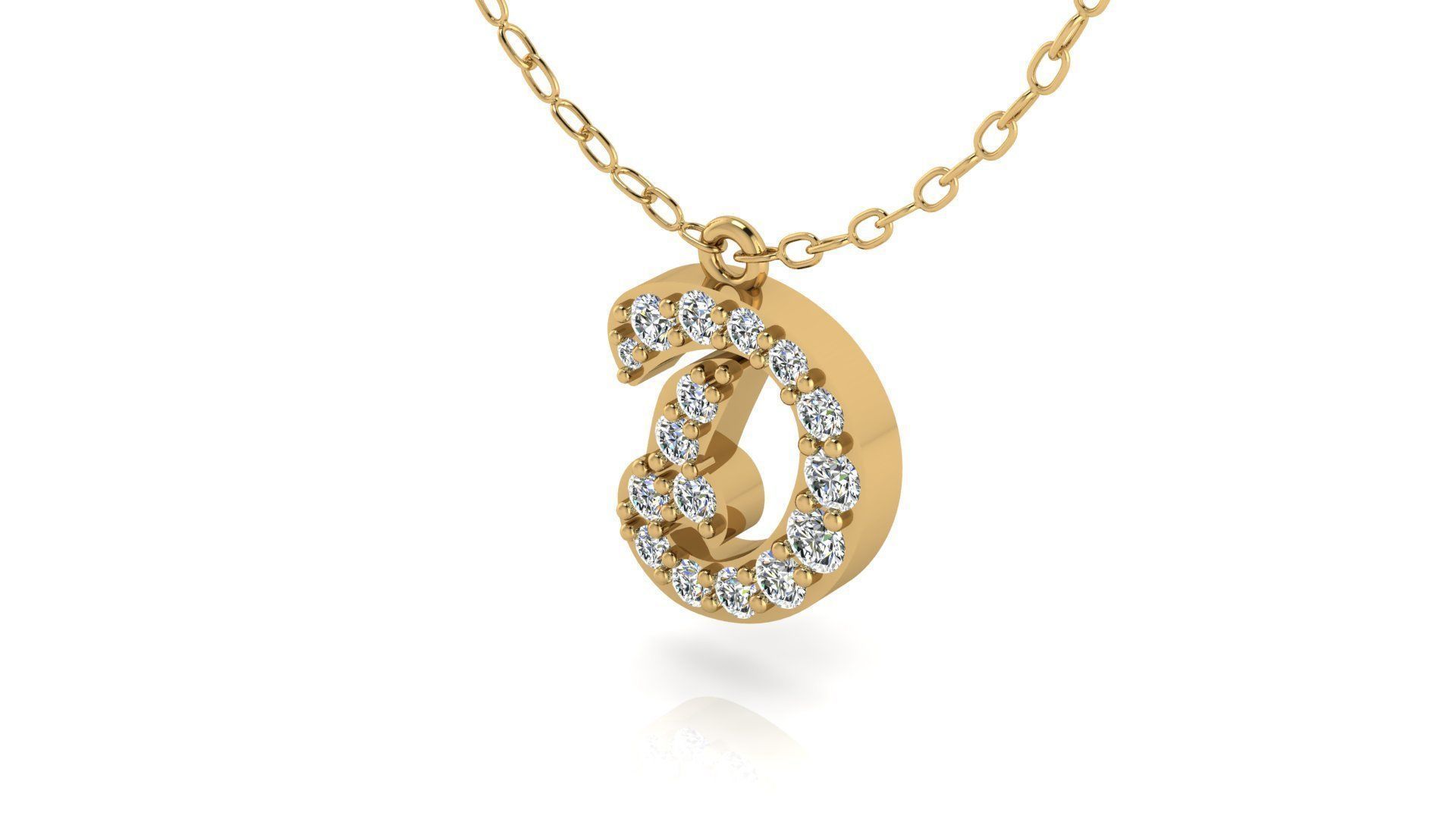 Alphabet Andala Diamond Letters Pendants D 3D print model_18