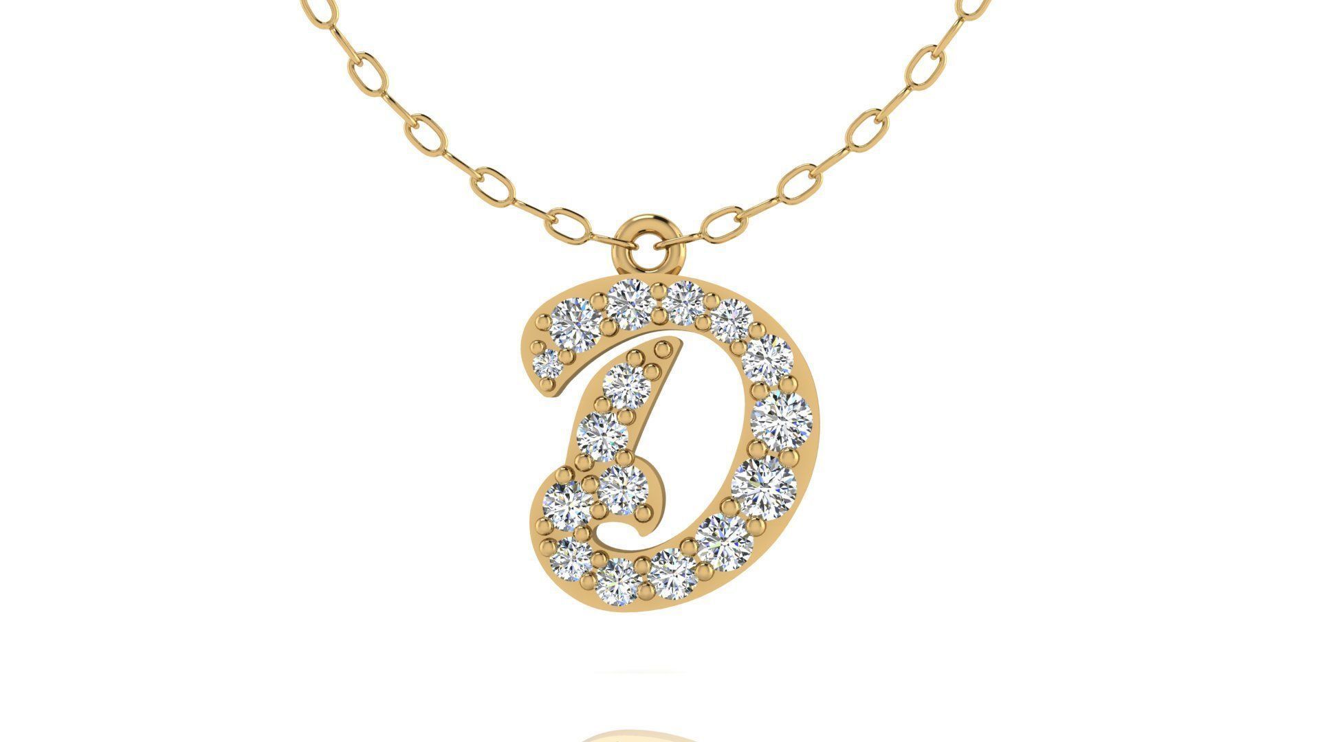 Alphabet Andala Diamond Letters Pendants D 3D print model_16