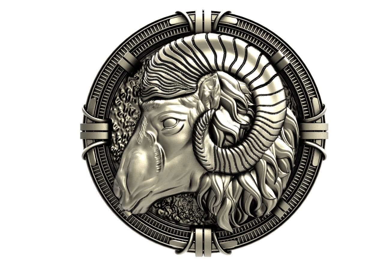 Ram pendant 3D print model_7