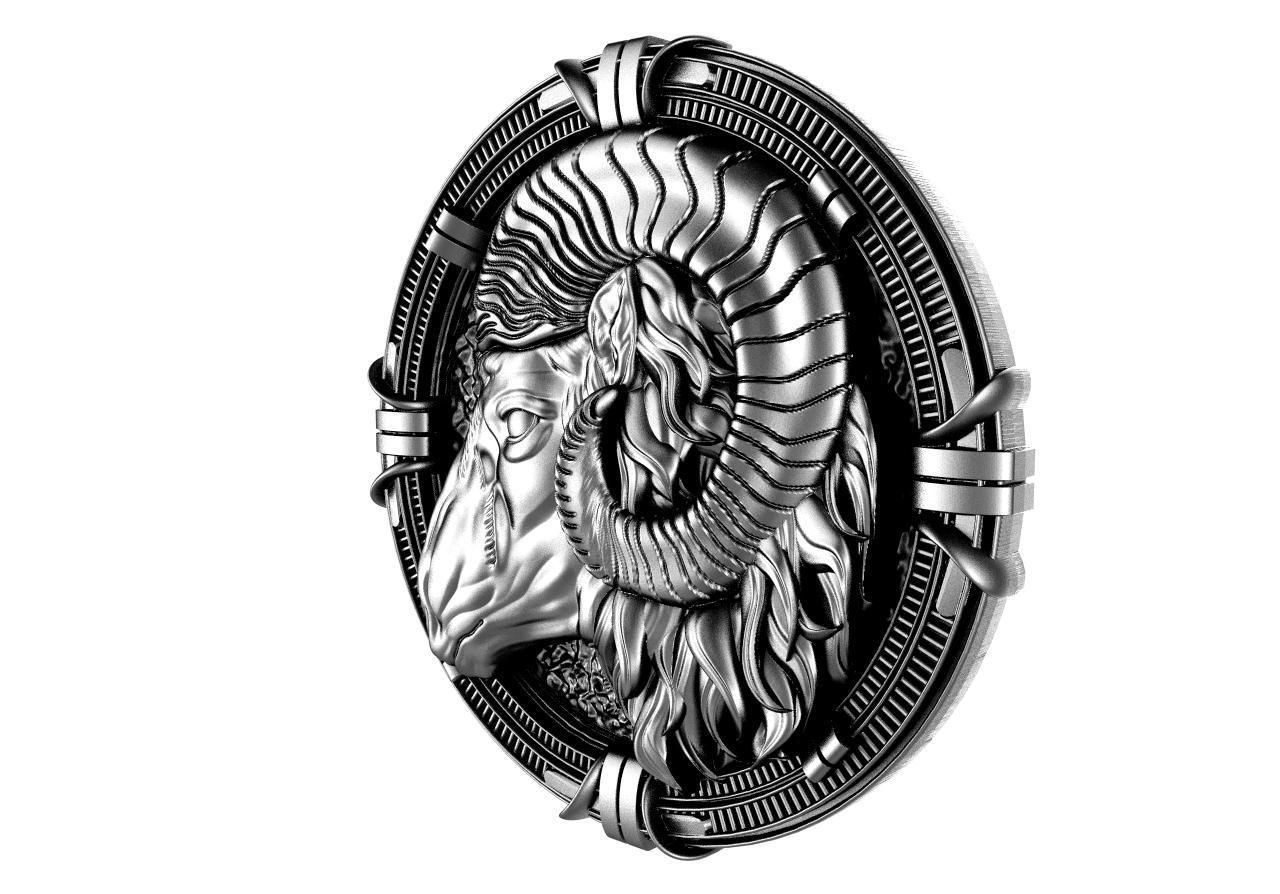 Ram pendant 3D print model_5