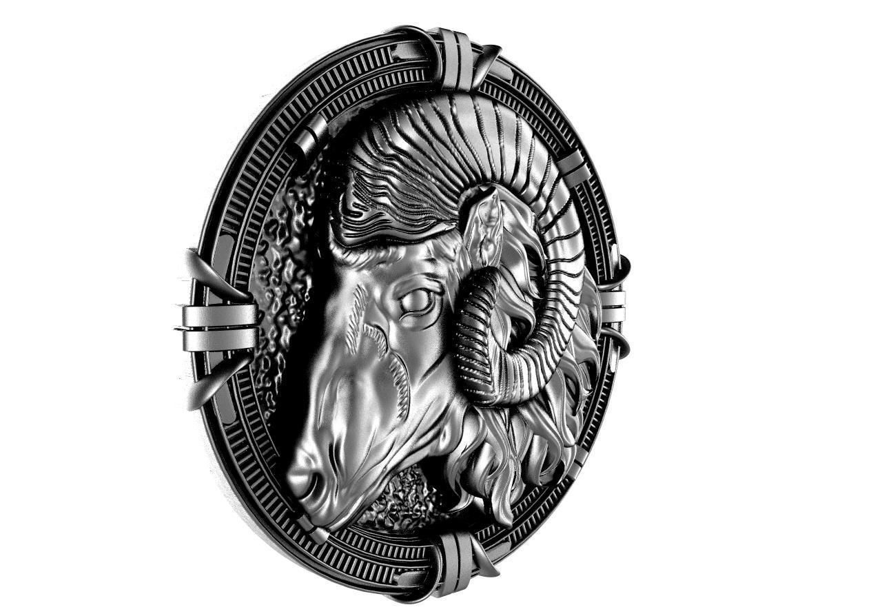 Ram pendant 3D print model_6