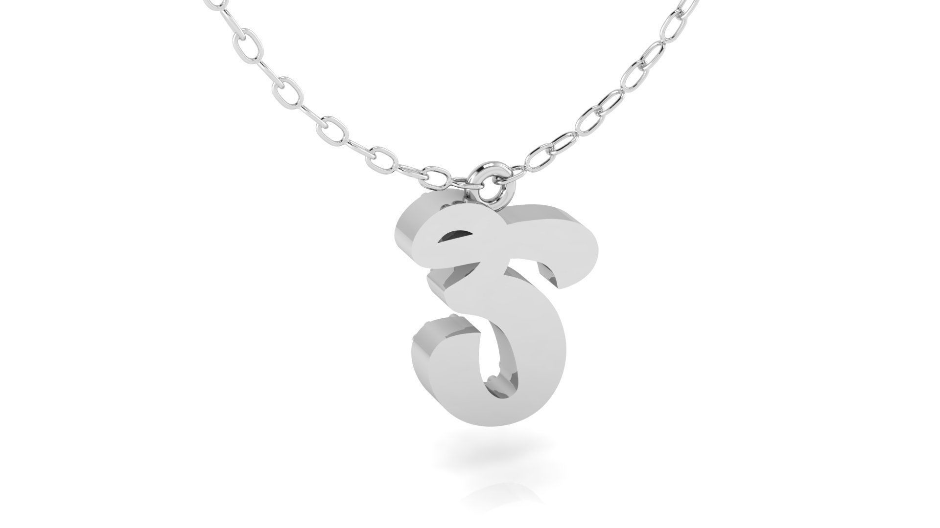 Alphabet Andala Diamond Letters Pendant E 3D print model_12