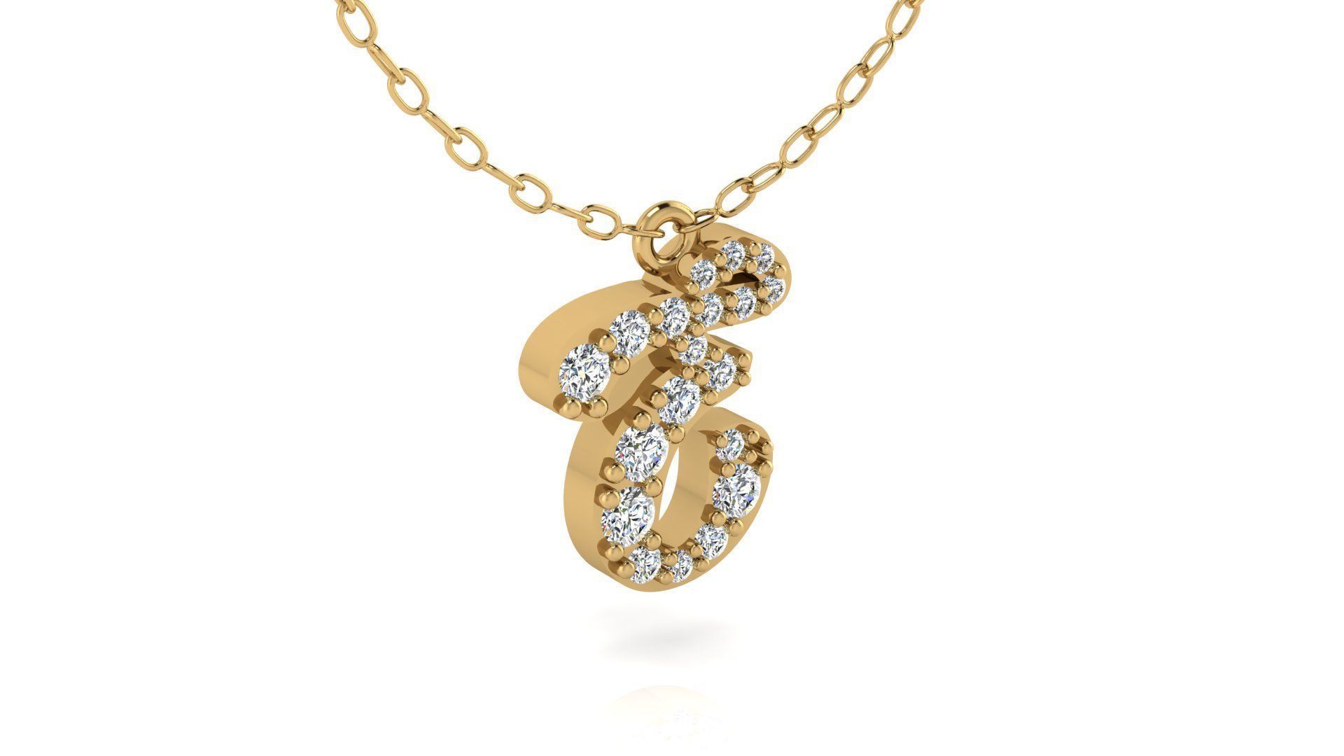 Alphabet Andala Diamond Letters Pendant E 3D print model_15