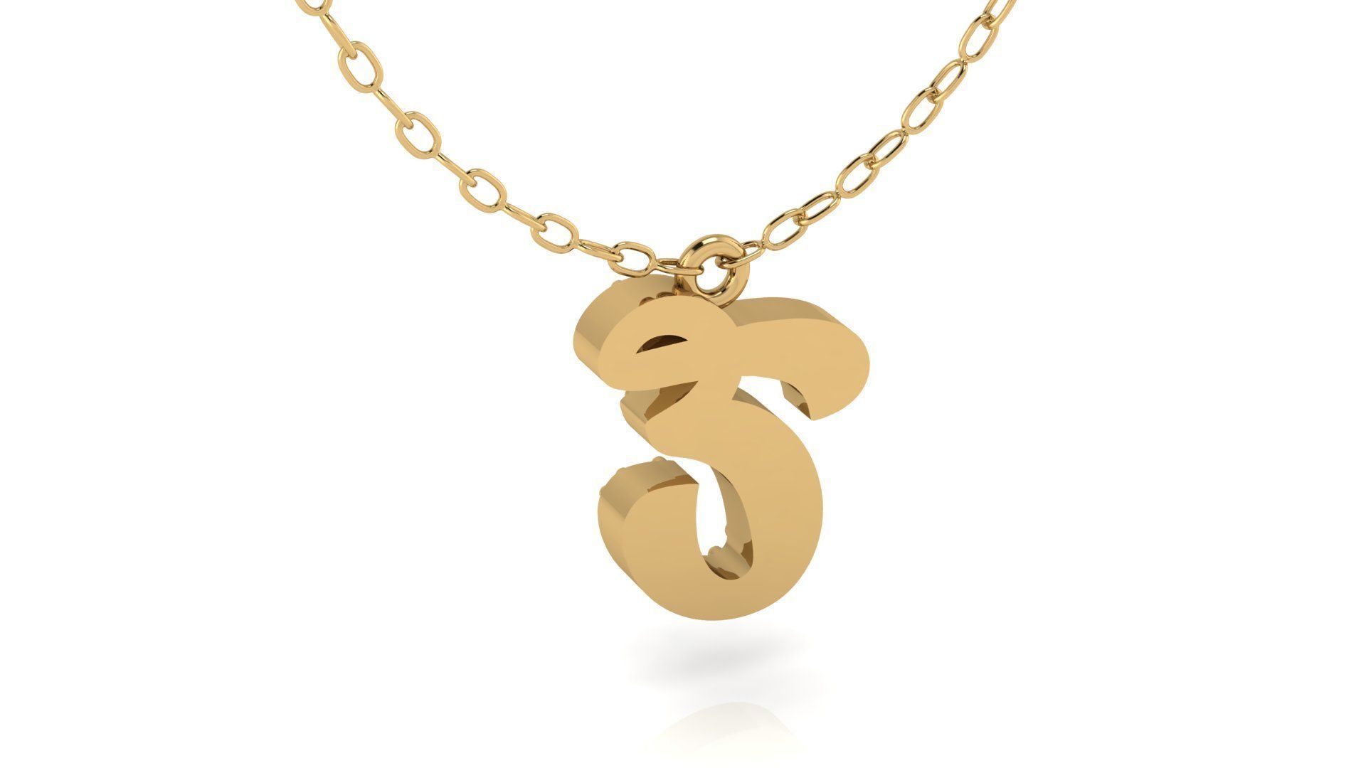 Alphabet Andala Diamond Letters Pendant E 3D print model_19