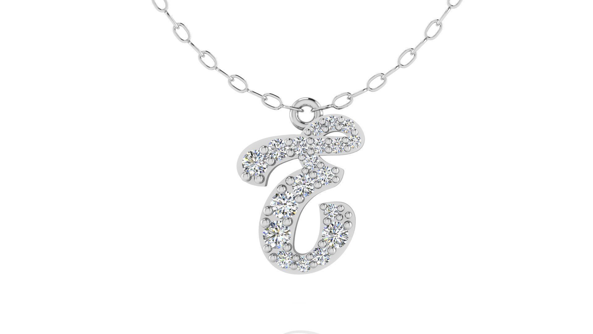 Alphabet Andala Diamond Letters Pendant E 3D print model_9