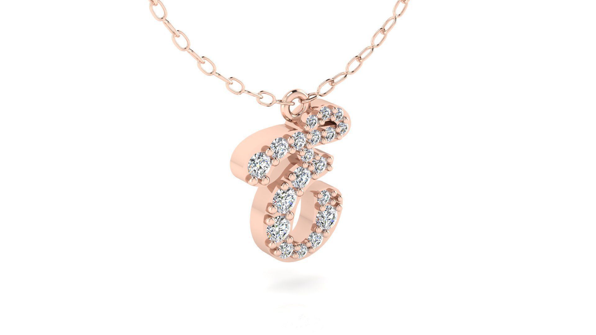 Alphabet Andala Diamond Letters Pendant E 3D print model_6