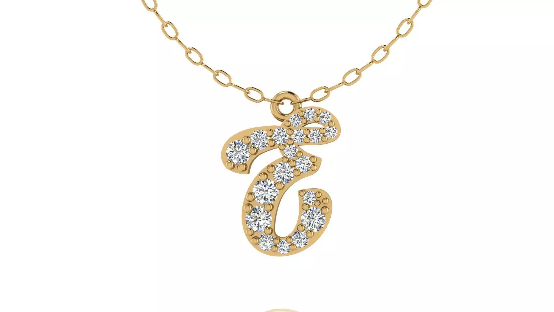 Alphabet Andala Diamond Letters Pendant E 3D print model_0