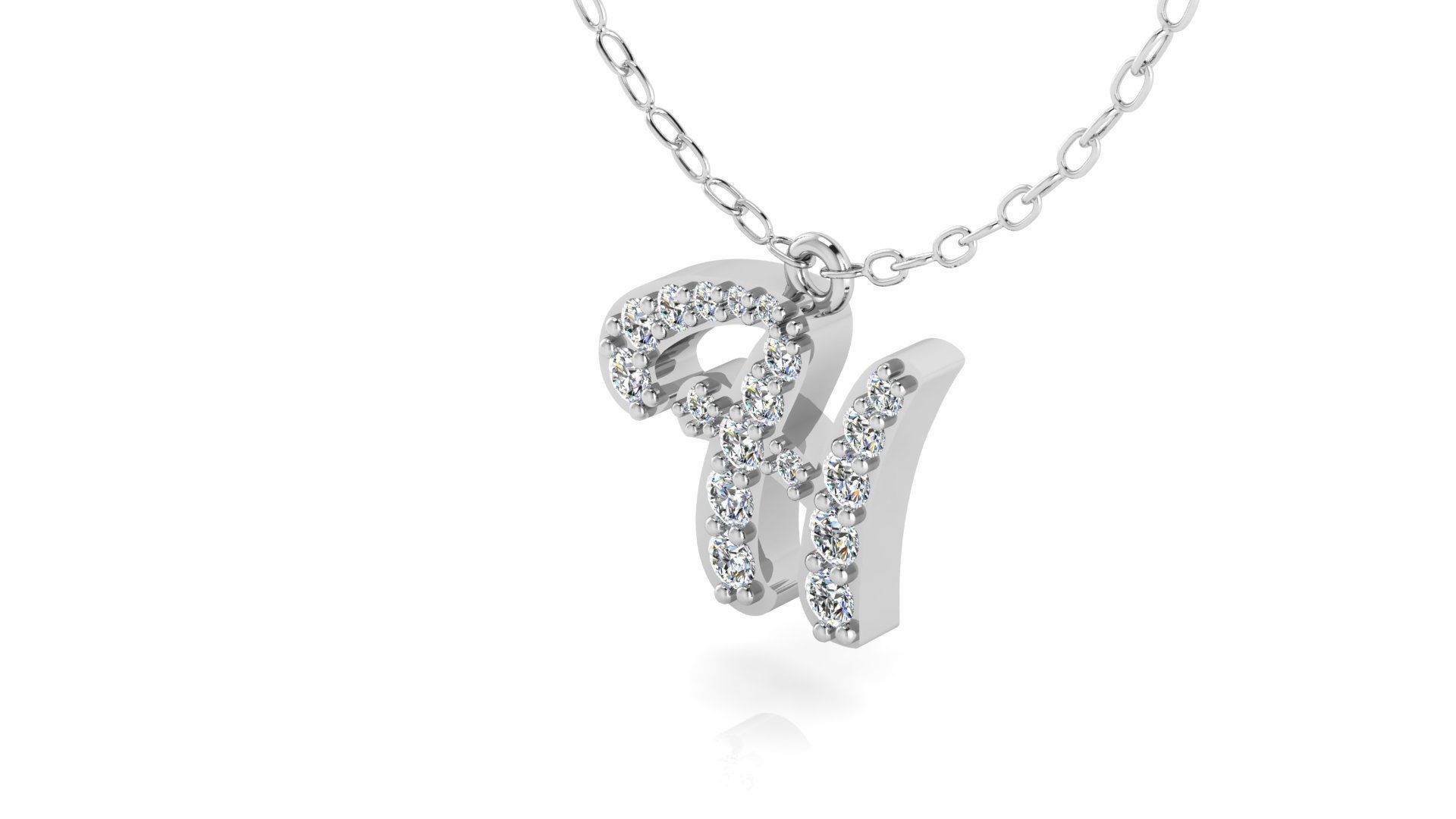 Alphabet Andala Diamond Letters Pendant H 3D print model_15