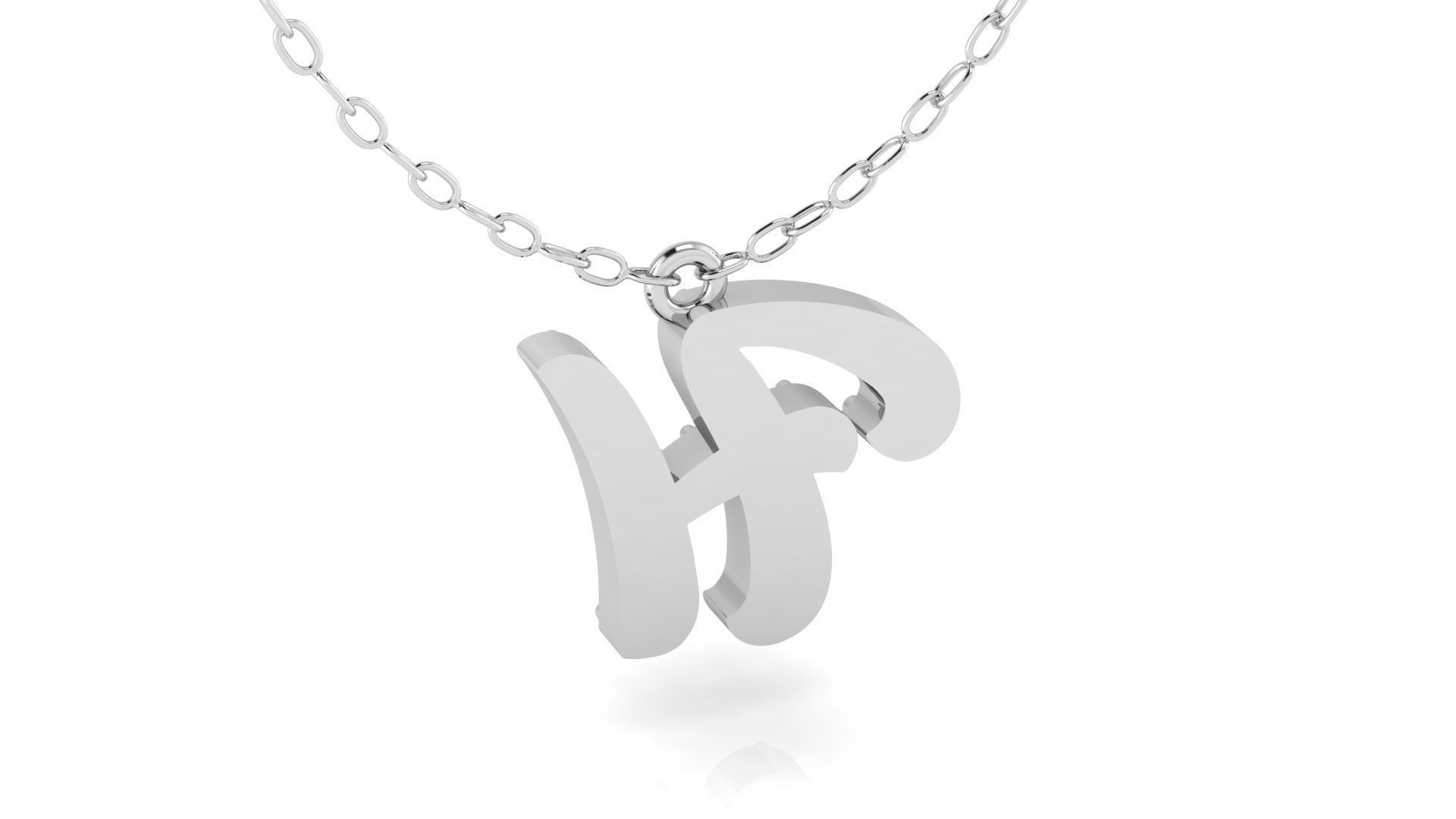 Alphabet Andala Diamond Letters Pendant H 3D print model_6