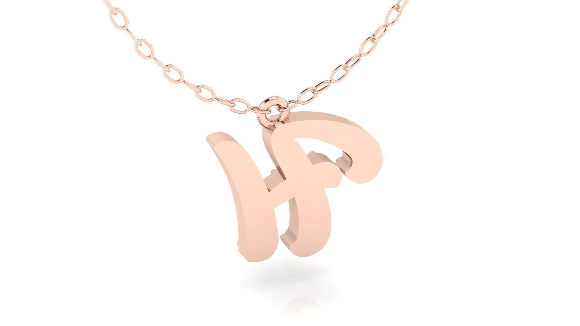 Alphabet Andala Diamond Letters Pendant H 3D print model_3