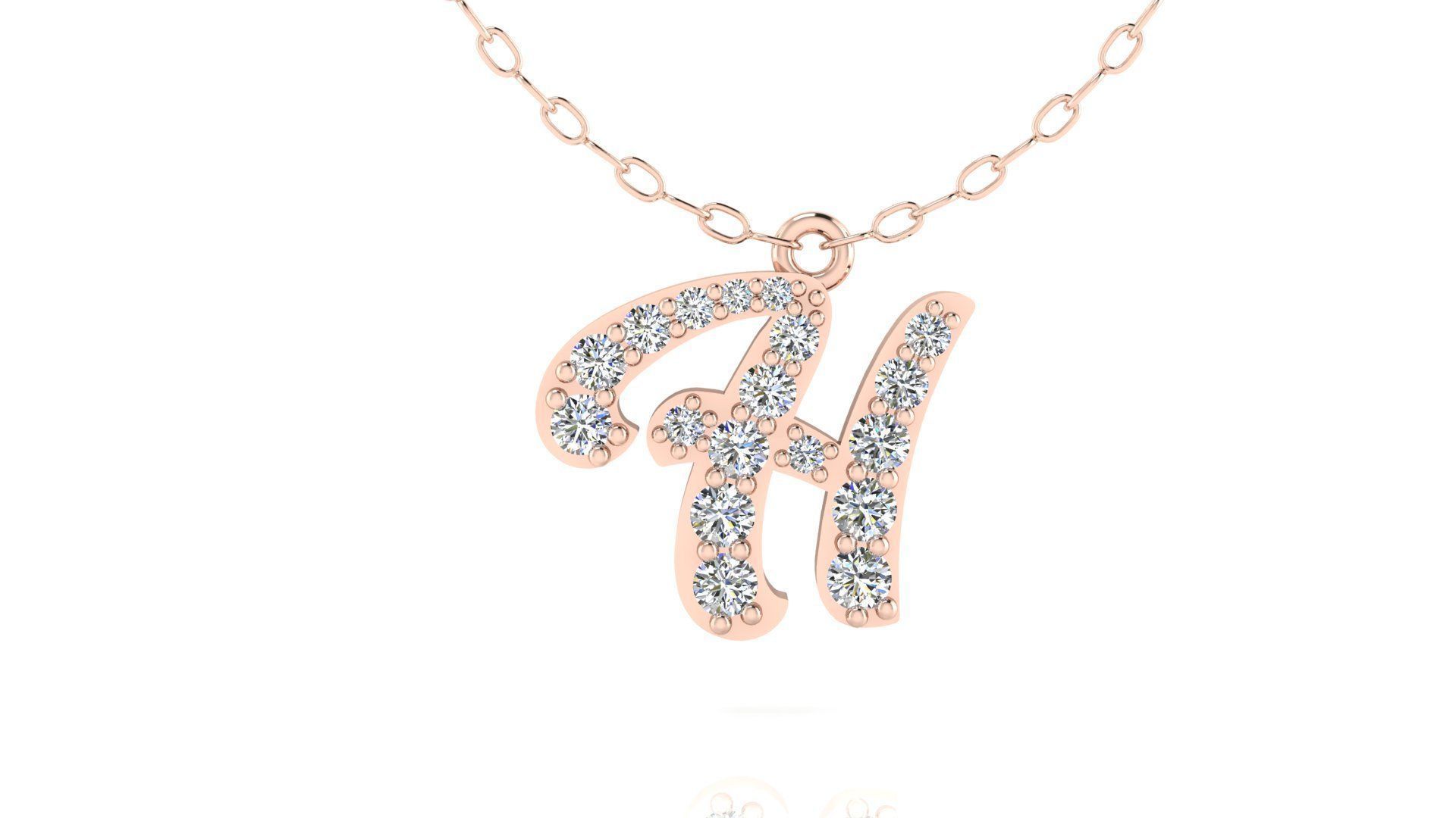 Alphabet Andala Diamond Letters Pendant H 3D print model_8