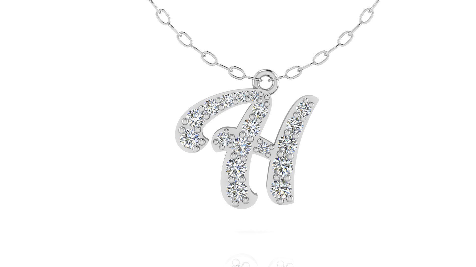 Alphabet Andala Diamond Letters Pendant H 3D print model_12