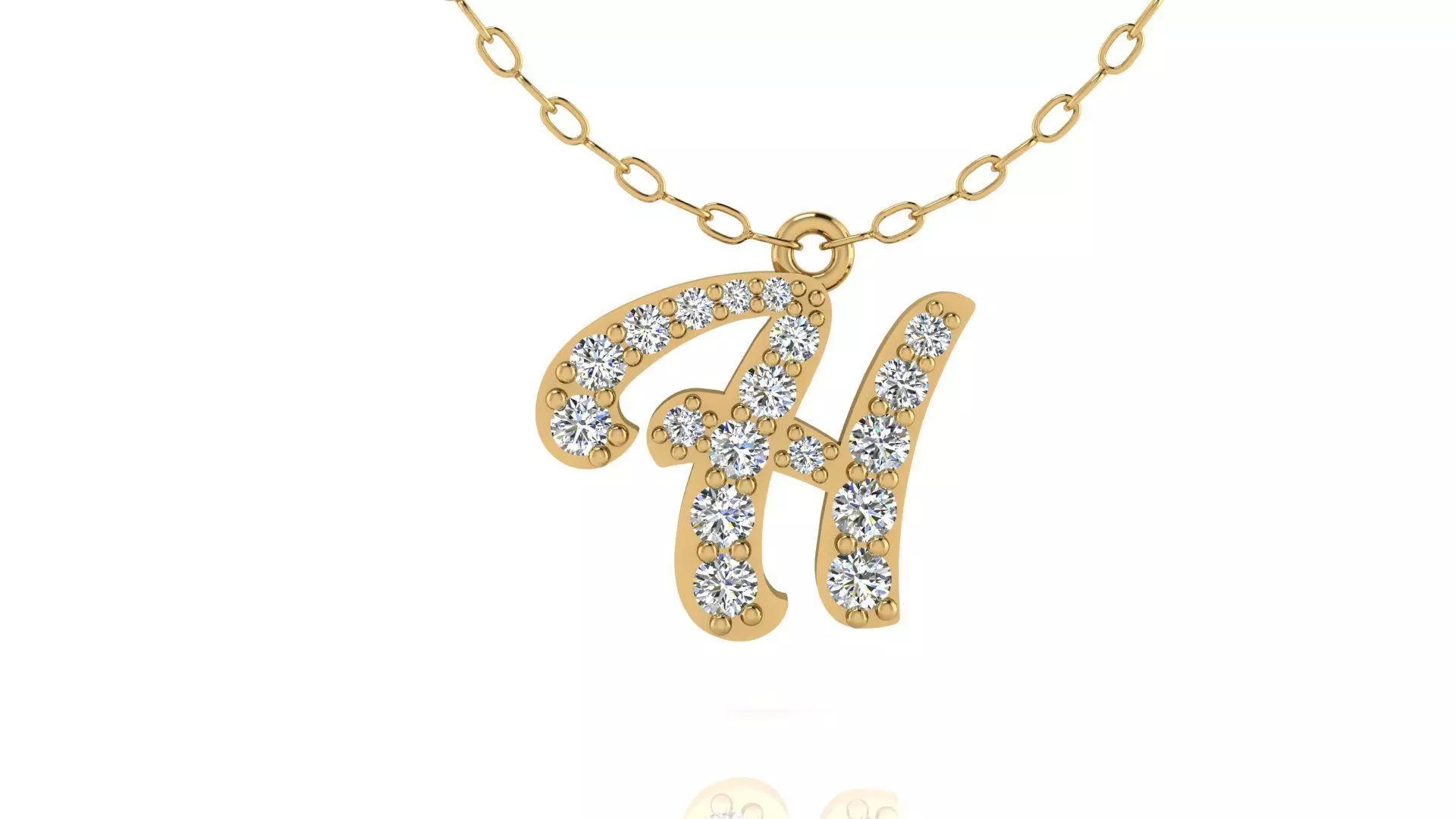 Alphabet Andala Diamond Letters Pendant H 3D print model_0