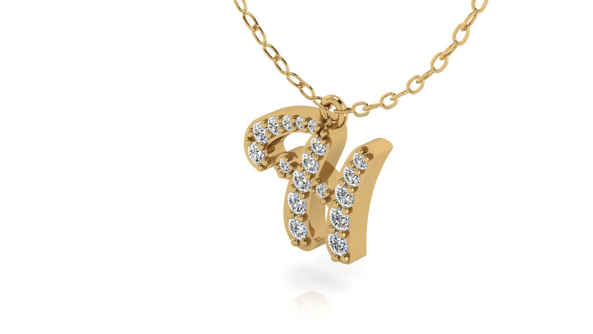 Alphabet Andala Diamond Letters Pendant H 3D print model_18