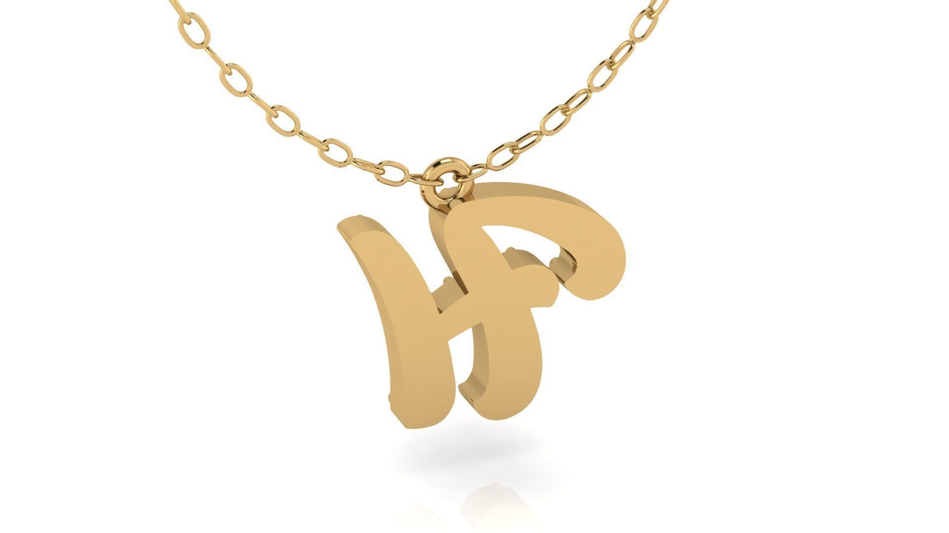 Alphabet Andala Diamond Letters Pendant H 3D print model_19