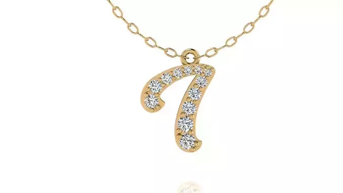 Alphabet Andala Diamond Letters Pendant I