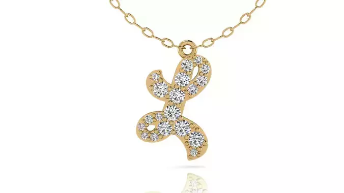 Alphabet Andala Diamond Letters Pendant L