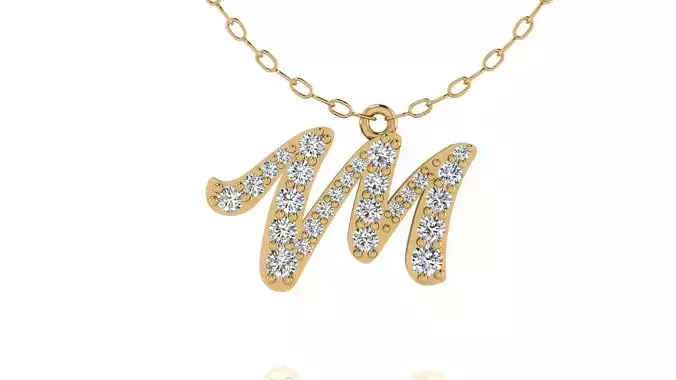 Alphabet Andala Diamond Letters Pendant M 3D print model