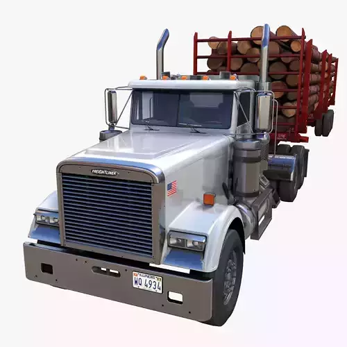 Freightliner Classic logger semitruck