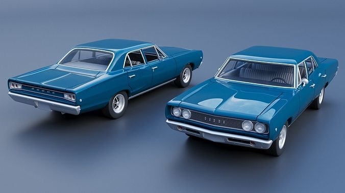 Dodge Coronet 4 Door 1968 3D print model 2