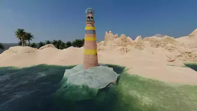 Islamic lighthouse   Middle Eastern Free 3D model