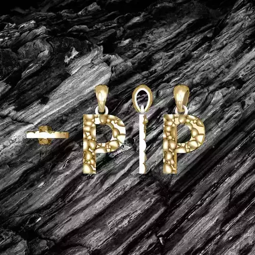 P LETTER Alphabet ROCKS PENDANT 3D print model