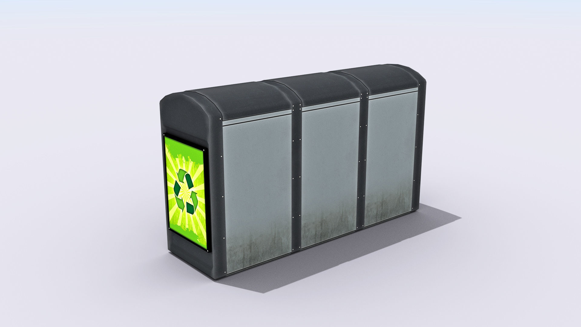 Recycling Container Low-poly 3D model_7