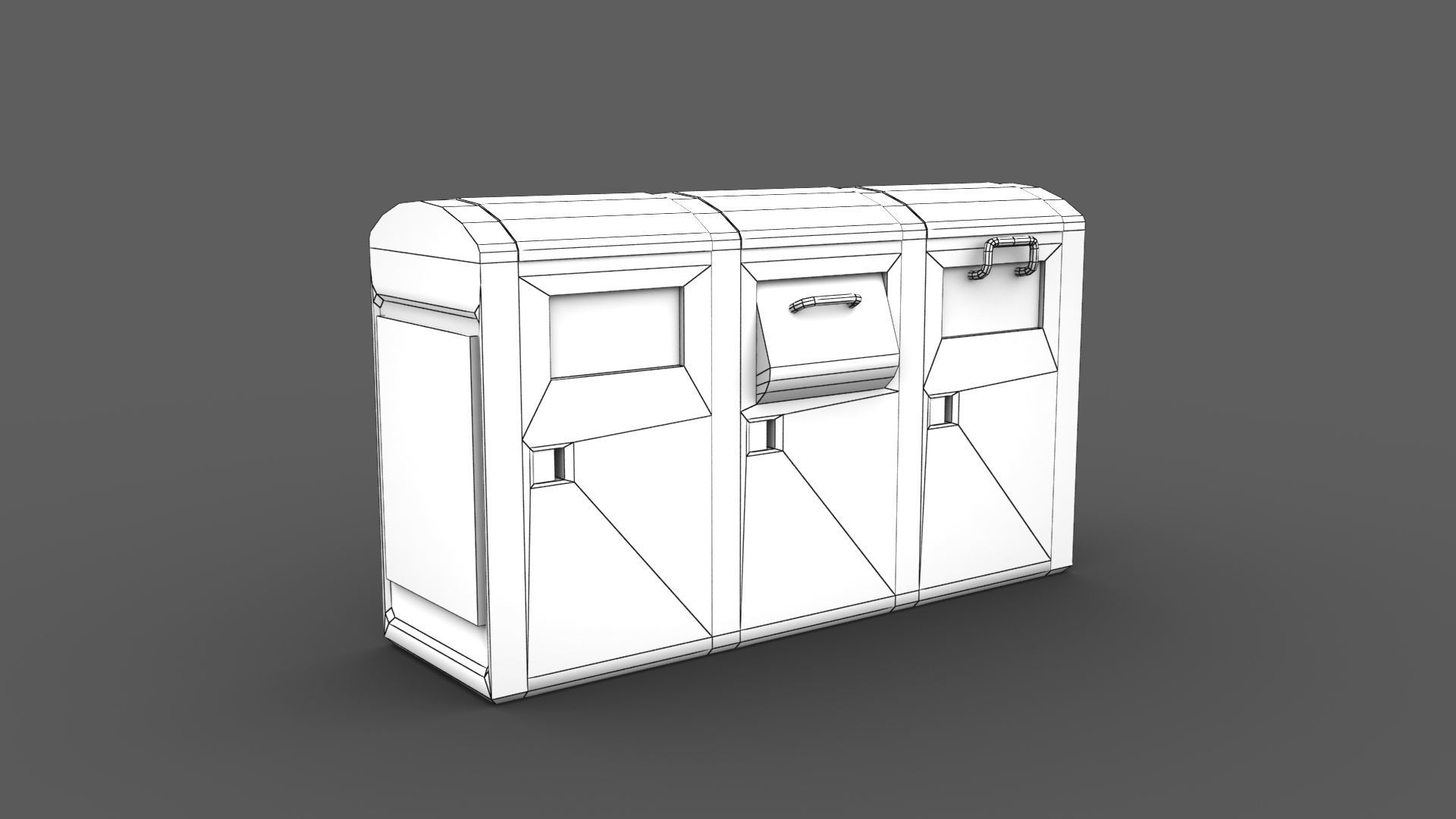 Recycling Container Low-poly 3D model_8