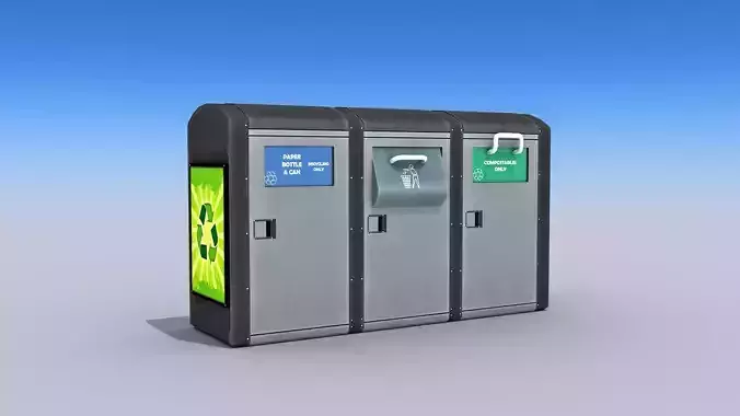Recycling Container Low-poly 3D model
