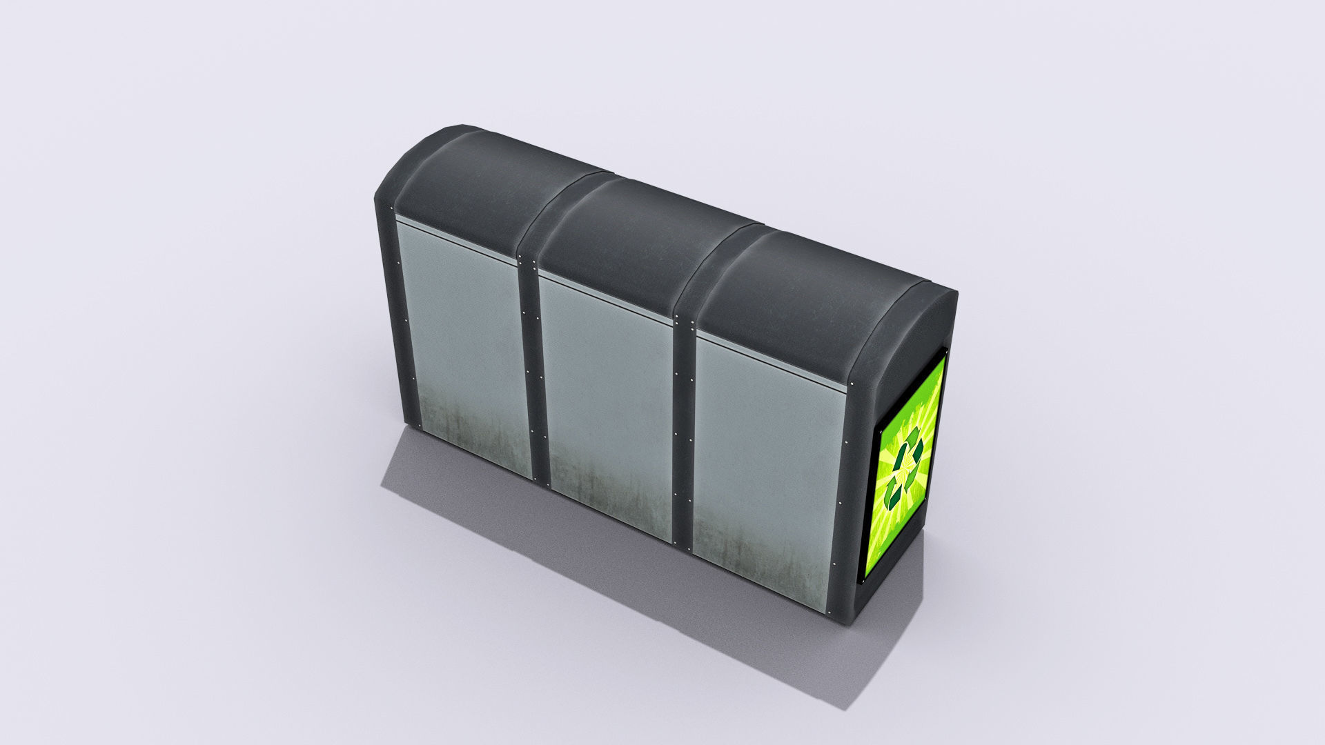 Recycling Container Low-poly 3D model_6