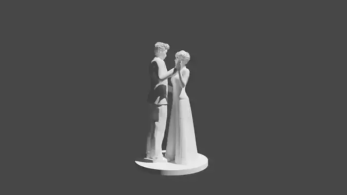 Wedding topper Bride and Groom 3D print model