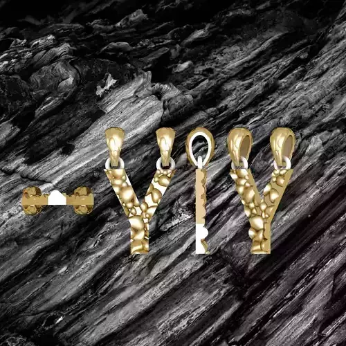 Y LETTER Alphabet ROCKS PENDANT 3D print model