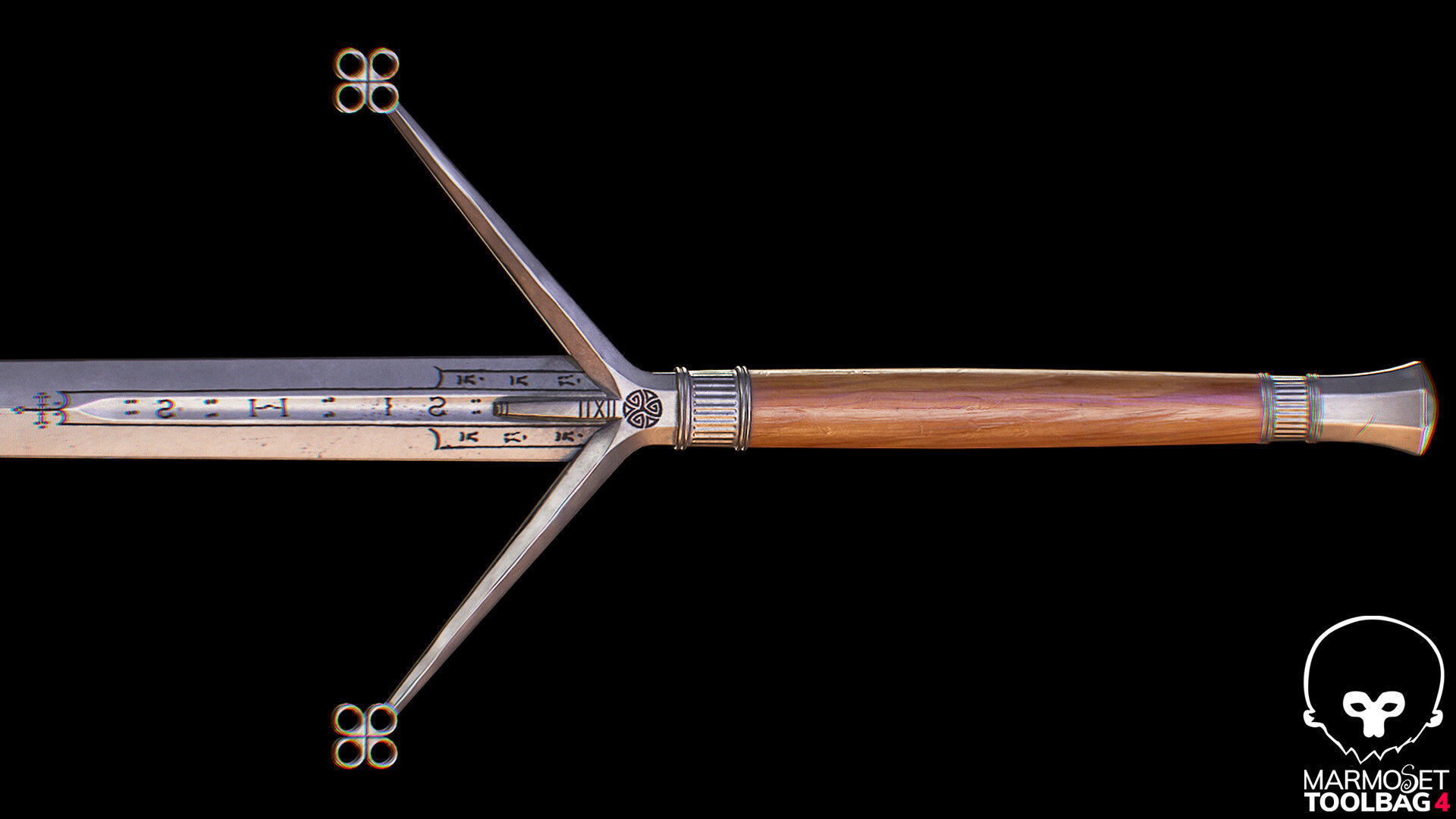 Claymore Sword  Low-poly 3D model_6