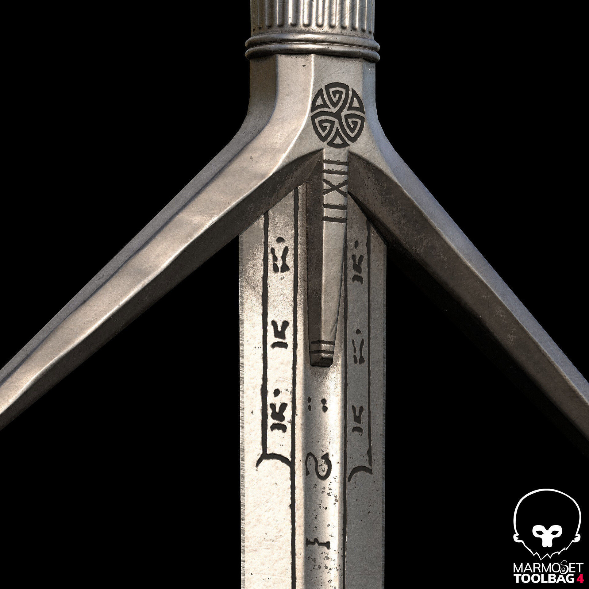 Claymore Sword  Low-poly 3D model_7