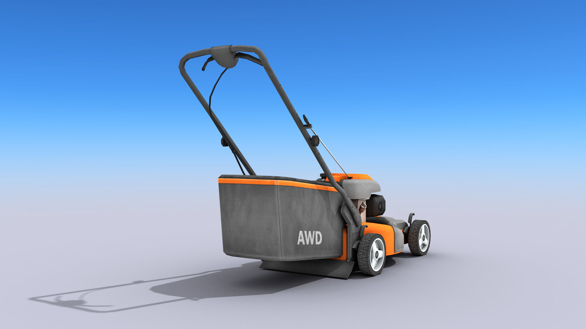 Lawn Mower Low-poly 3D model_6