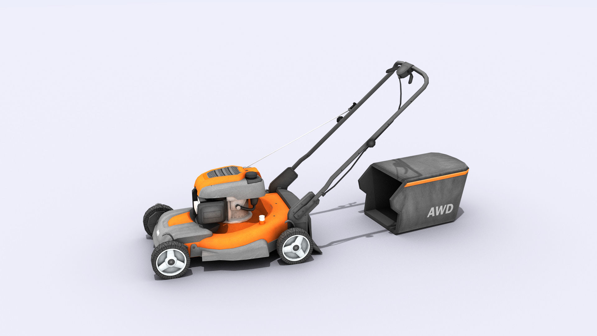 Lawn Mower Low-poly 3D model_7