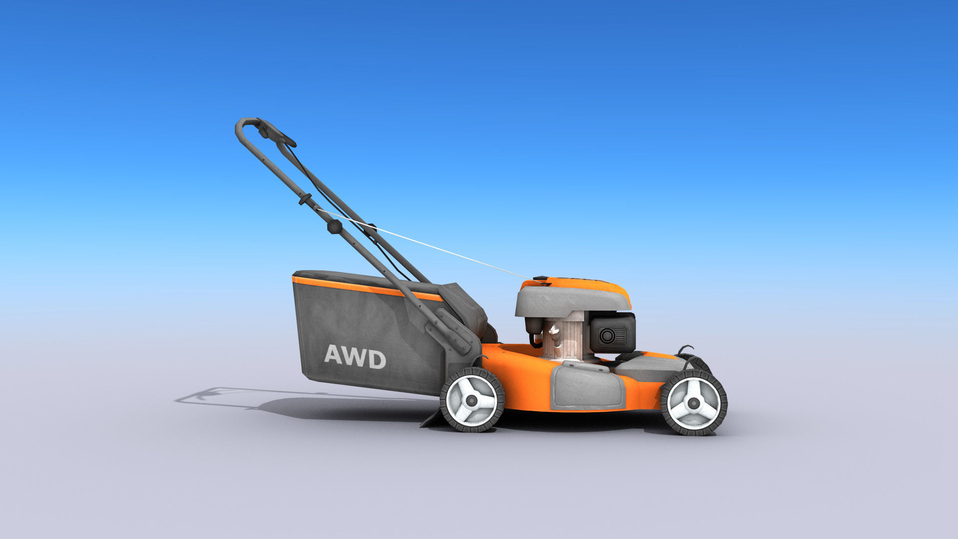 Lawn Mower Low-poly 3D model_5