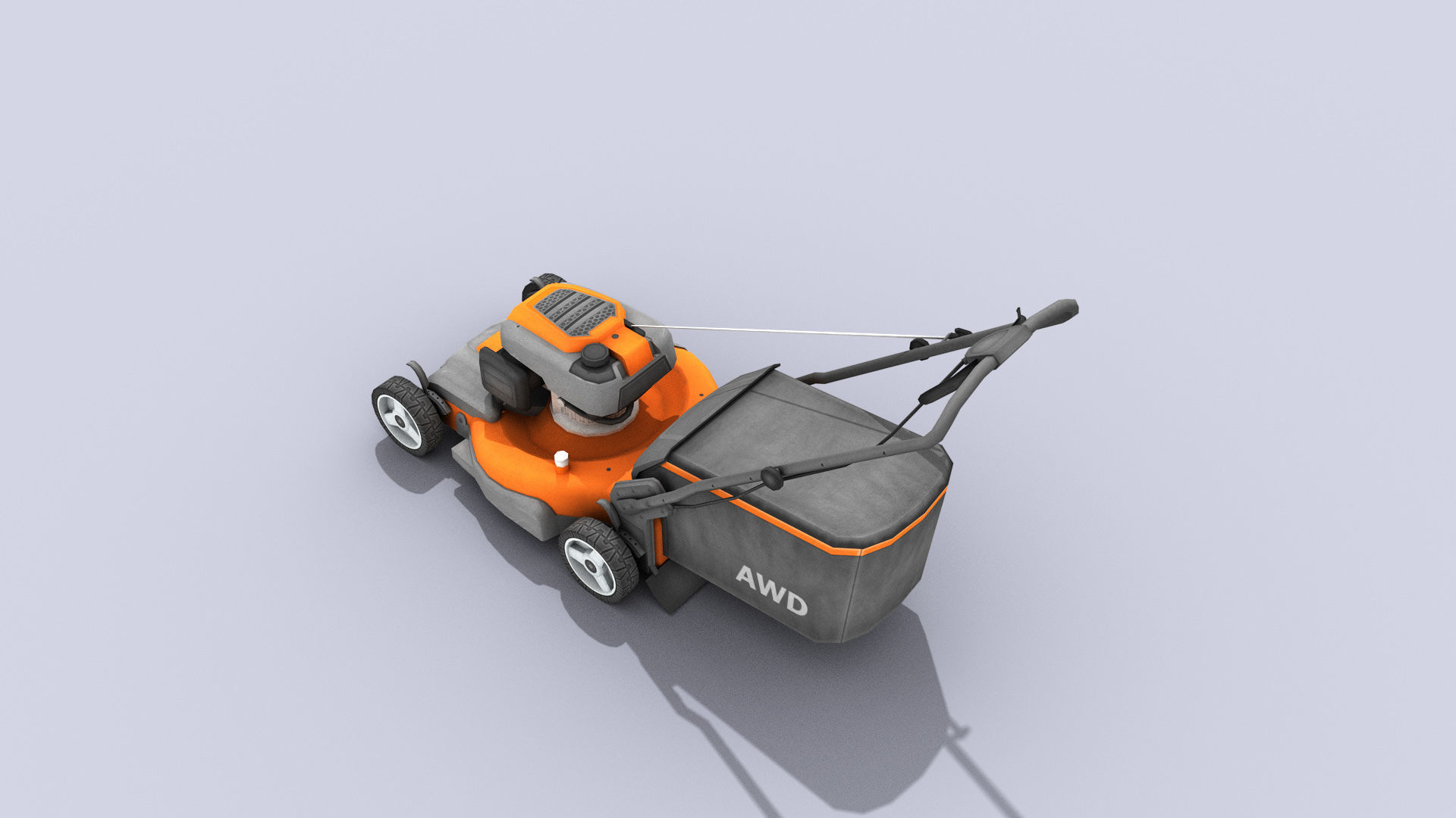 Lawn Mower Low-poly 3D model_4