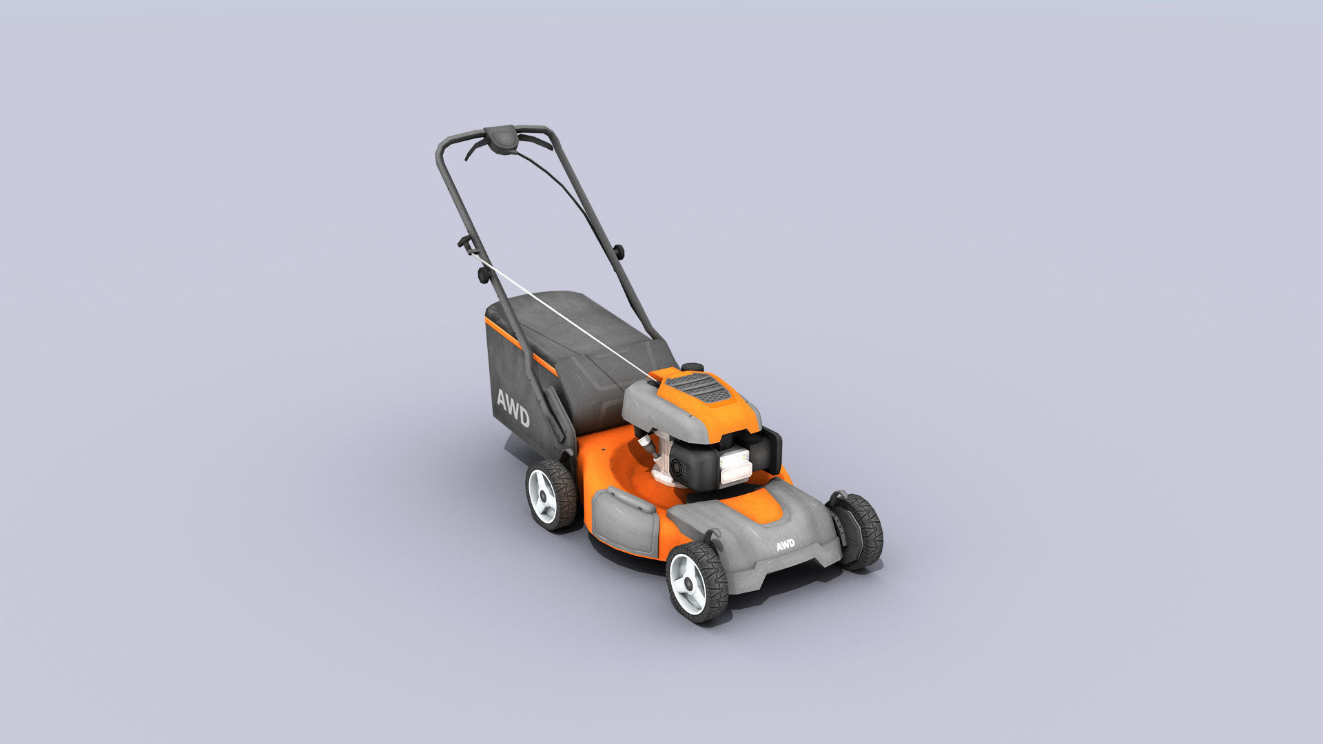 Lawn Mower Low-poly 3D model_3