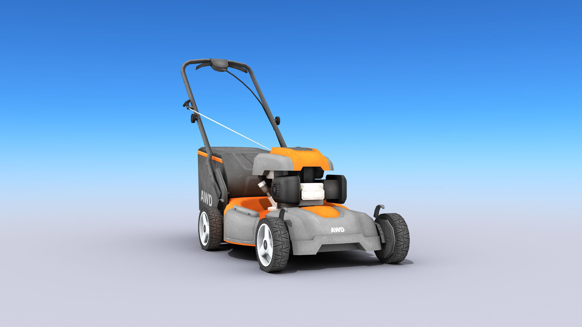 Lawn Mower Low-poly 3D model_1