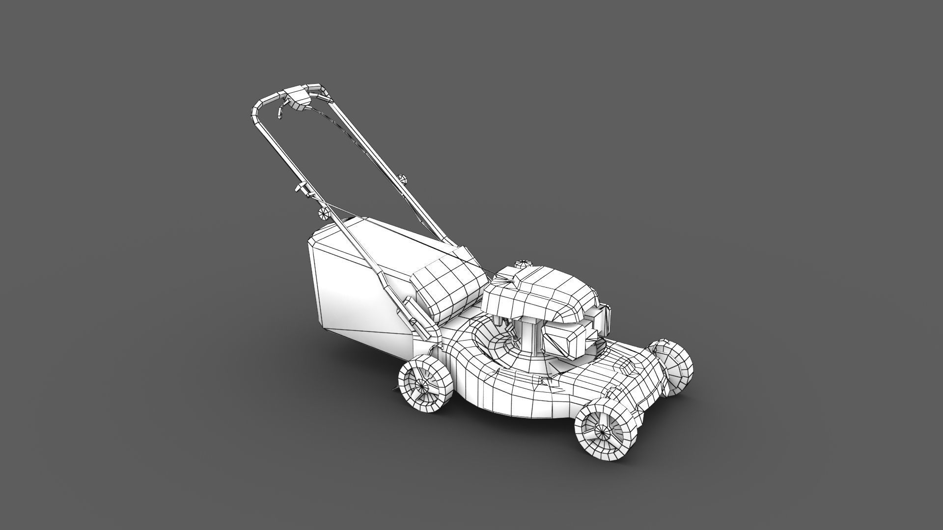 Lawn Mower Low-poly 3D model_8