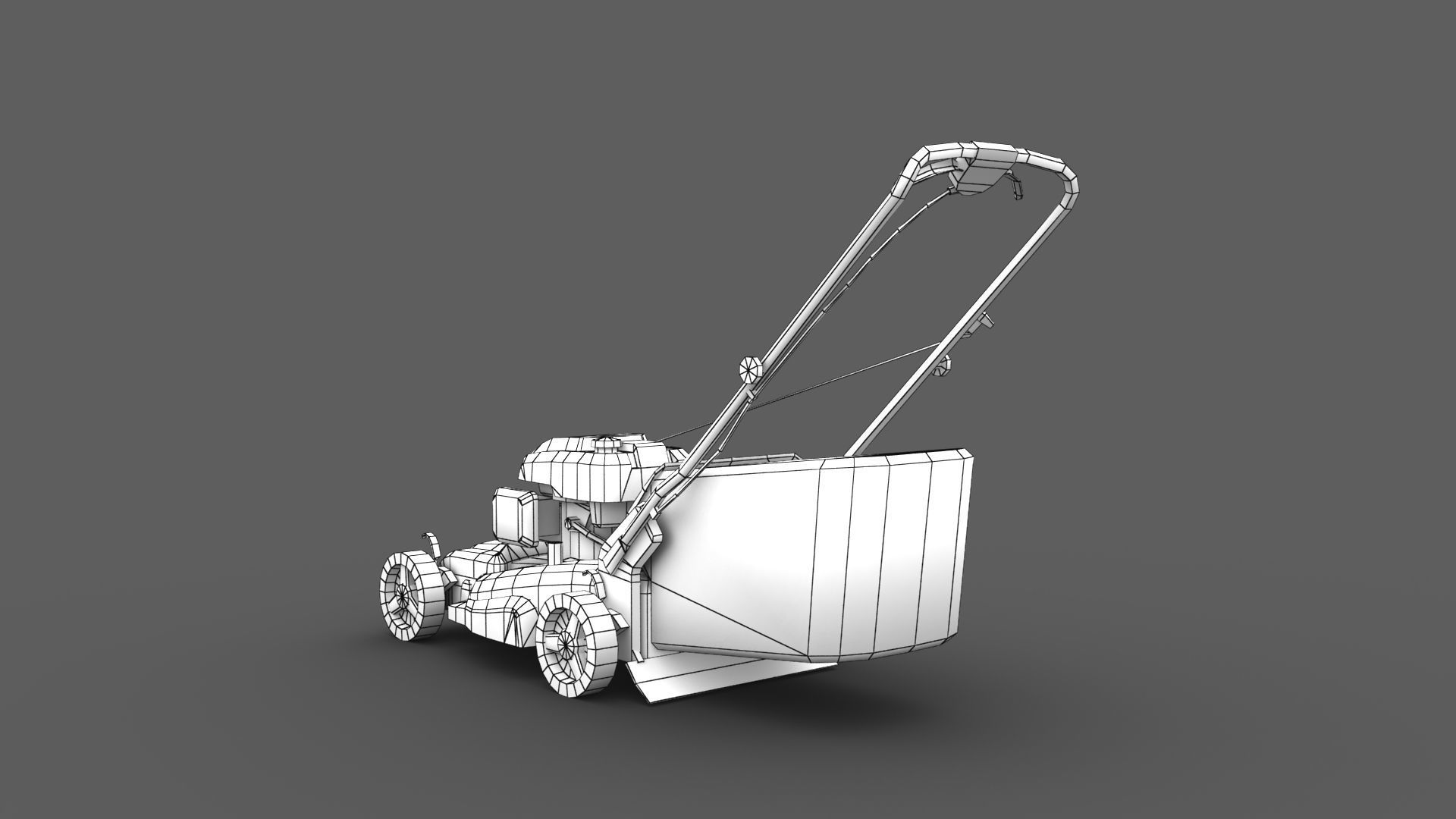 Lawn Mower Low-poly 3D model_9