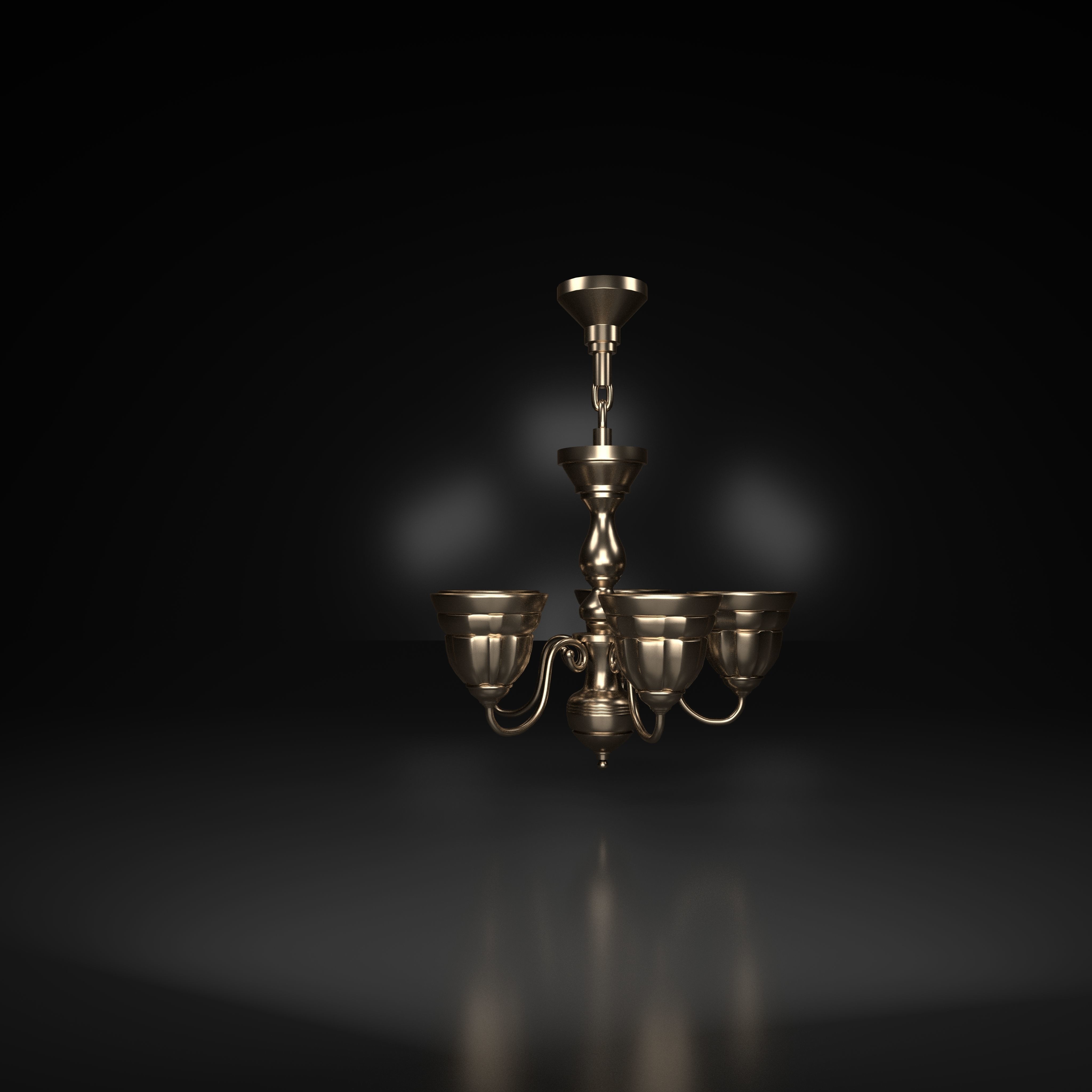 celling light Low-poly 3D model_1