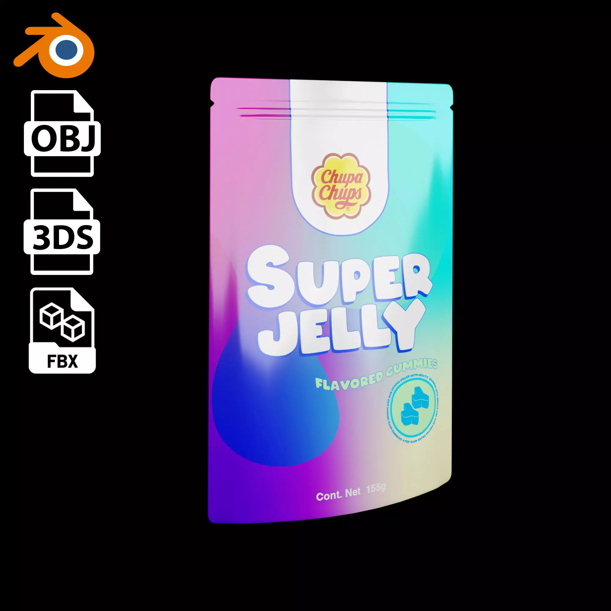 Sachet for food 3D model_0