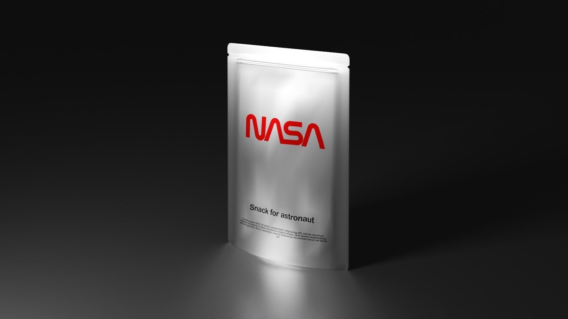 Sachet for food 3D model_2