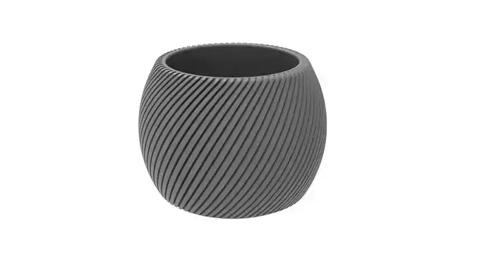 Finned Vase - Pot - Pencil holder or planter for 3D printing