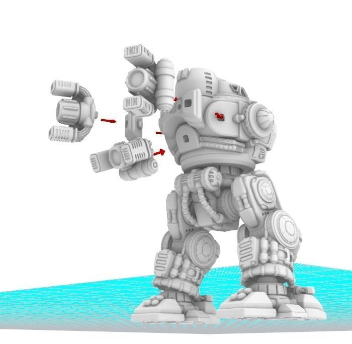 28mm Dwarf Mech - The Burrows Ripper Special 3D print model_20