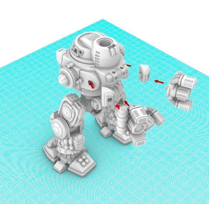 28mm Dwarf Mech - The Burrows Ripper Special 3D print model_23