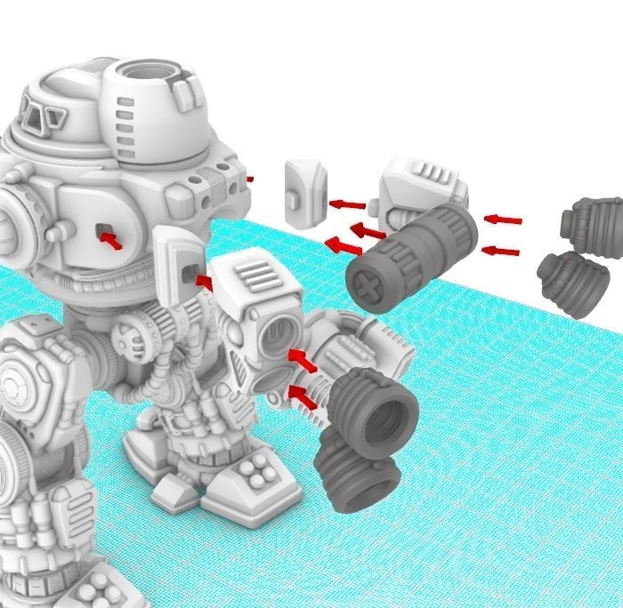 28mm Dwarf Mech - The Burrows Ripper Special 3D print model_22